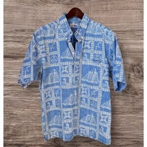 Vintage 80’s Reyn Spooner Aloha Shirt Sailor Sailboat Hawaiian XL XXL Pullover